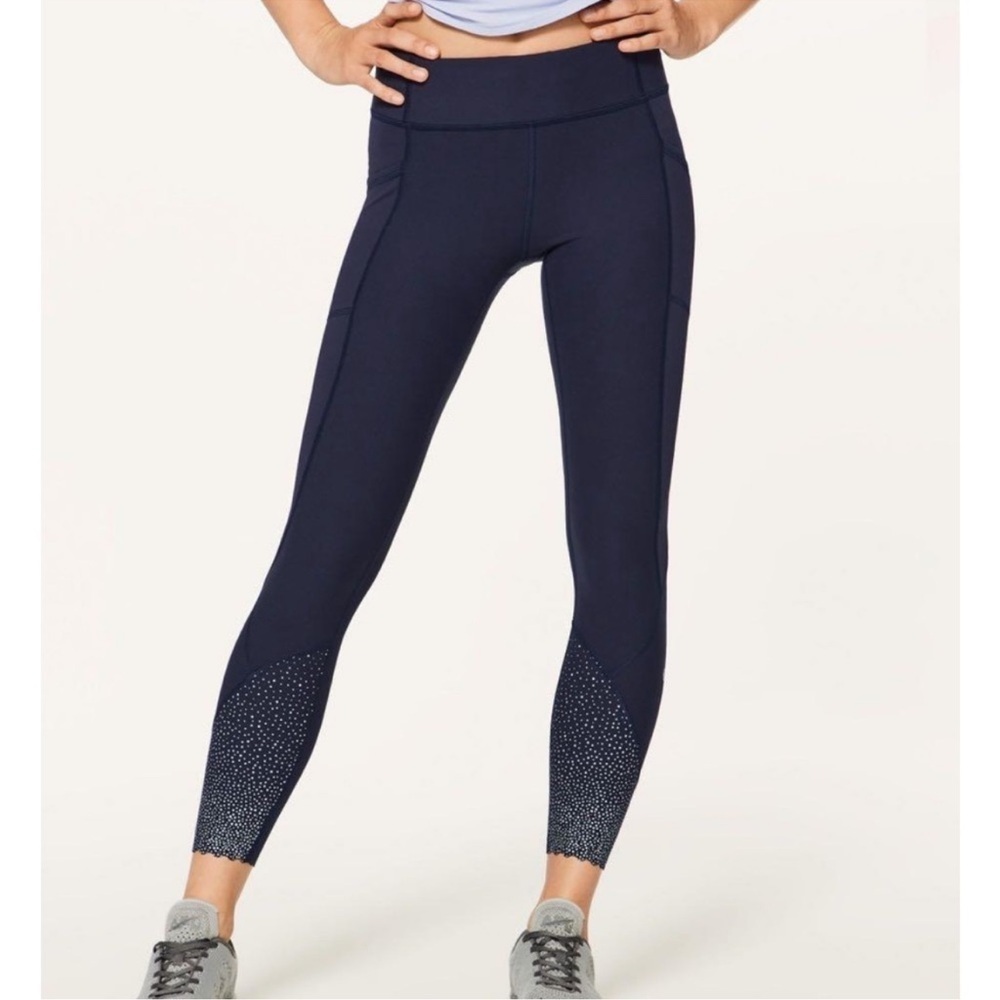 lululemon athletica Navy High-Rise Leggings with Speckled Hem